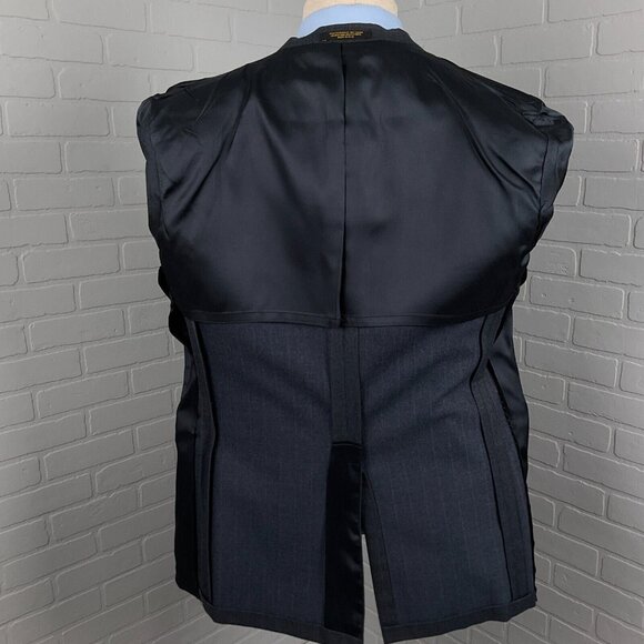 Evan Picone Blazer Men 42R Gray Blue Stripe Classic Career Wool VTG USA 80s‎ - Picture 10 of 16